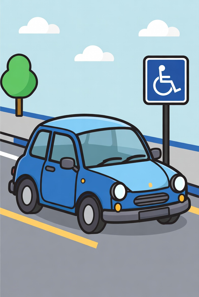 Car with Blue Badge parking permit