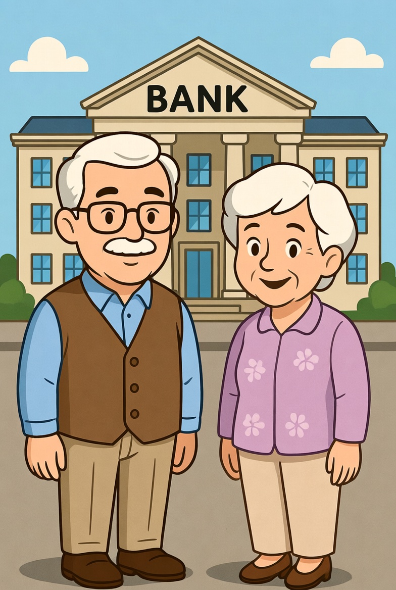 Friendly senior illustration